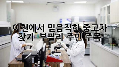 이천에서 믿음직한 중고차 찾기 🚗 부필리 주민 주목!
